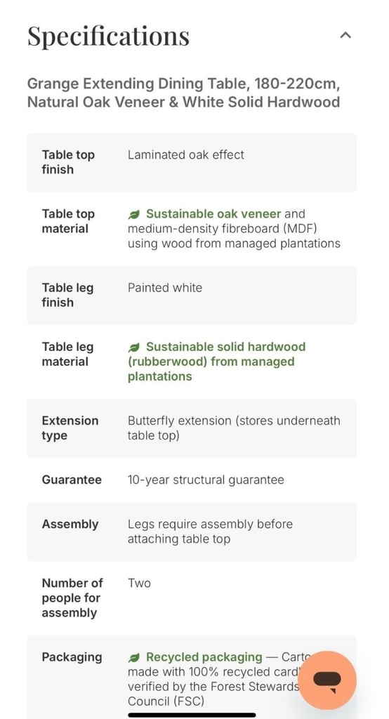 White extendable dining table. Seats up to 10-12