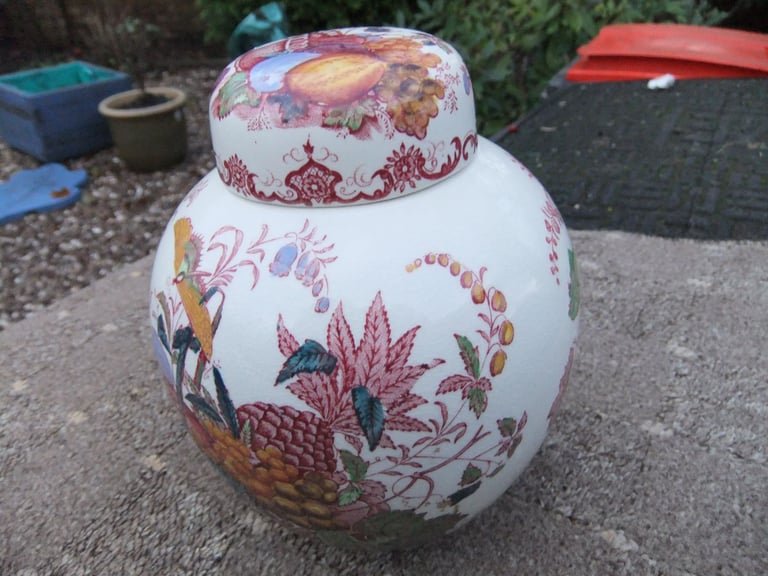 Mason's - Fruit Basket Red - Vintage Ironstone - Ginger jar / Tea Caddy