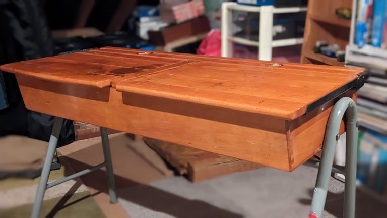 image for lovely double 1970's school desk