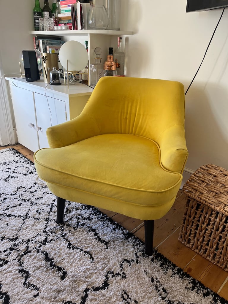 Velvet Chair Yellow