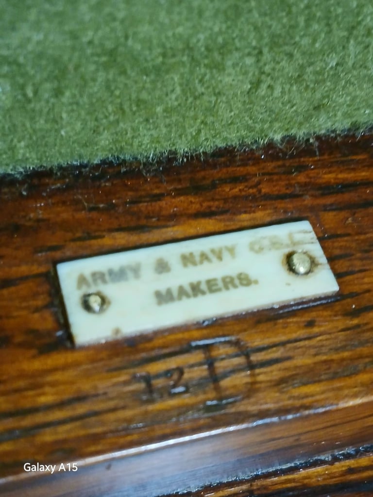 1885 Oak & Brass Bound Military Campaign Officers Document Case