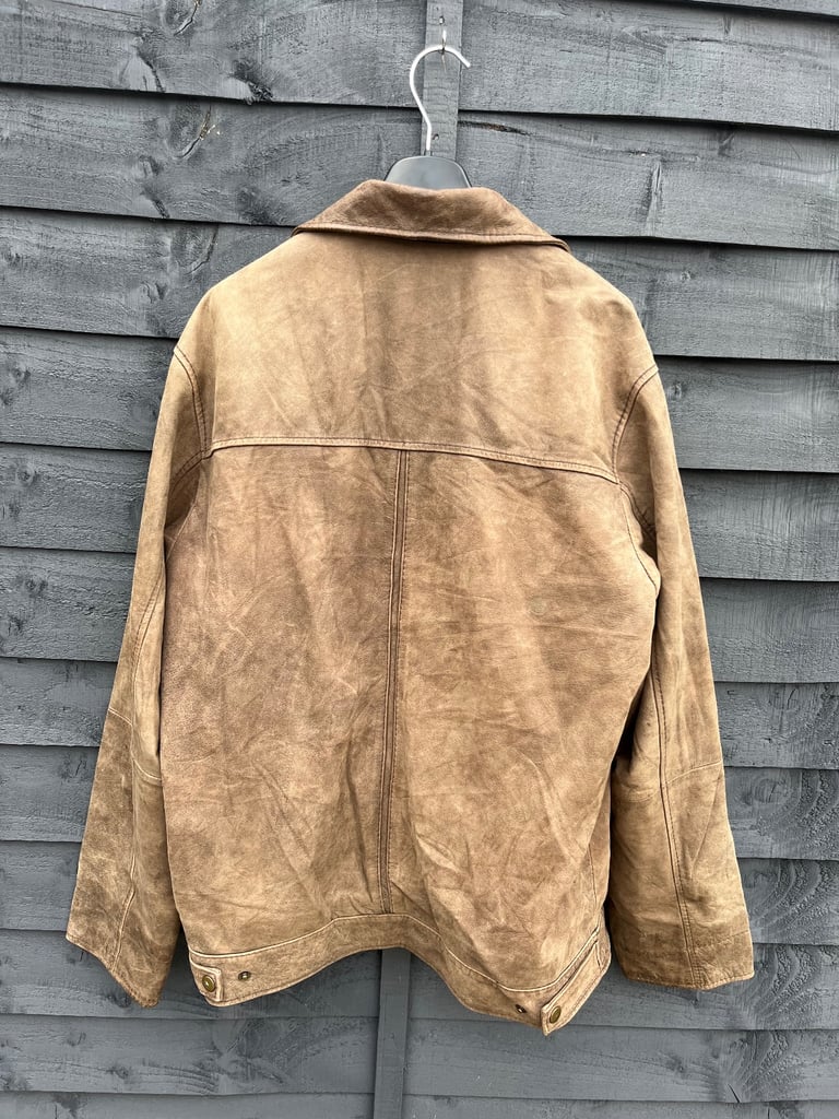 Carmel Active Vintage Leather Jacket Men’s Size L Colour Brown