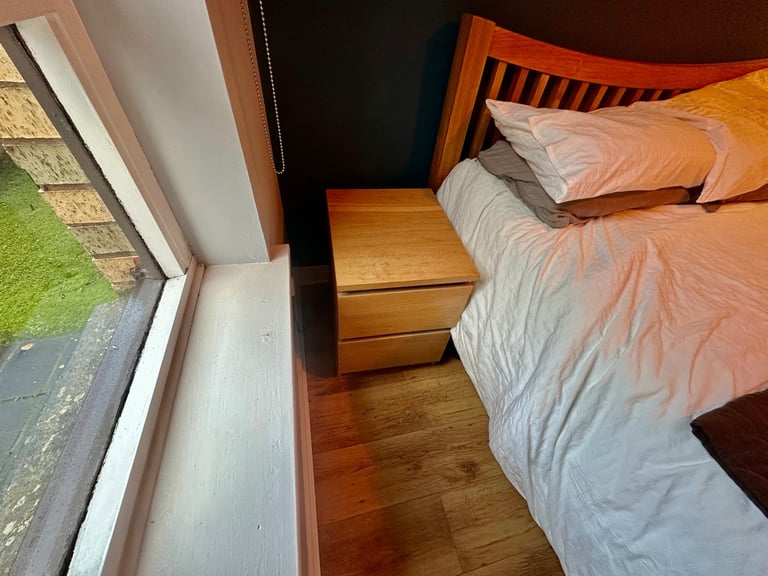 IKEA MALM White Stained Oak Veneer - Selling as a Pair