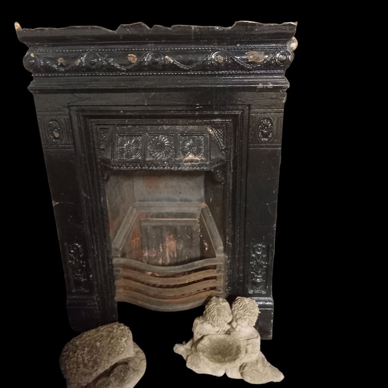 Cast Iron Fire With Beautiful Ornate Scribings 