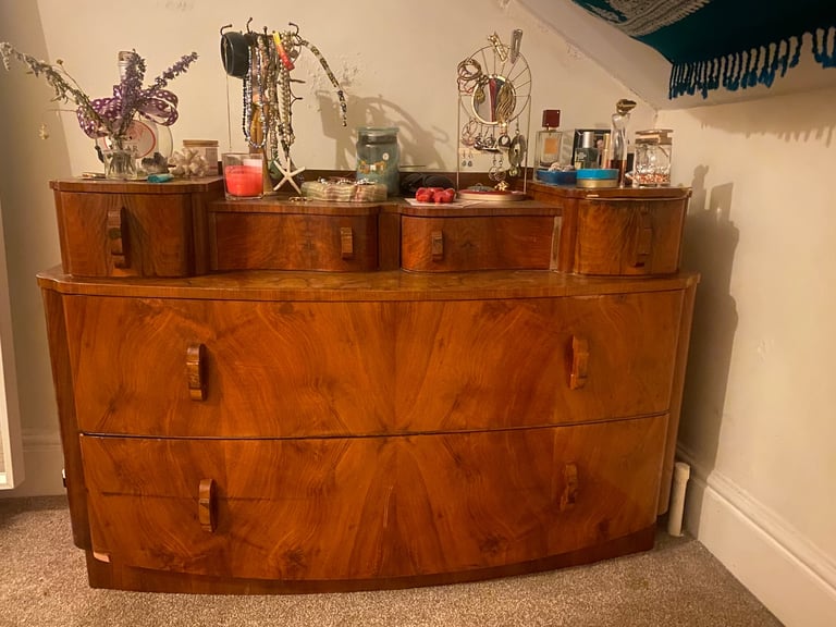 image for Art Deco Walnut Chest of Drawers / Dresser