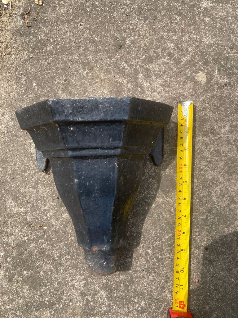 Cast iron Antique rainwater hopper used as wall plant holder - 'Reasonable' offer accepted 