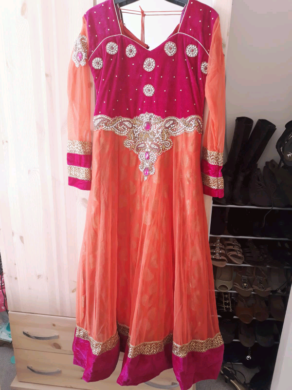 image for Magenta and orange style suit size 34 new