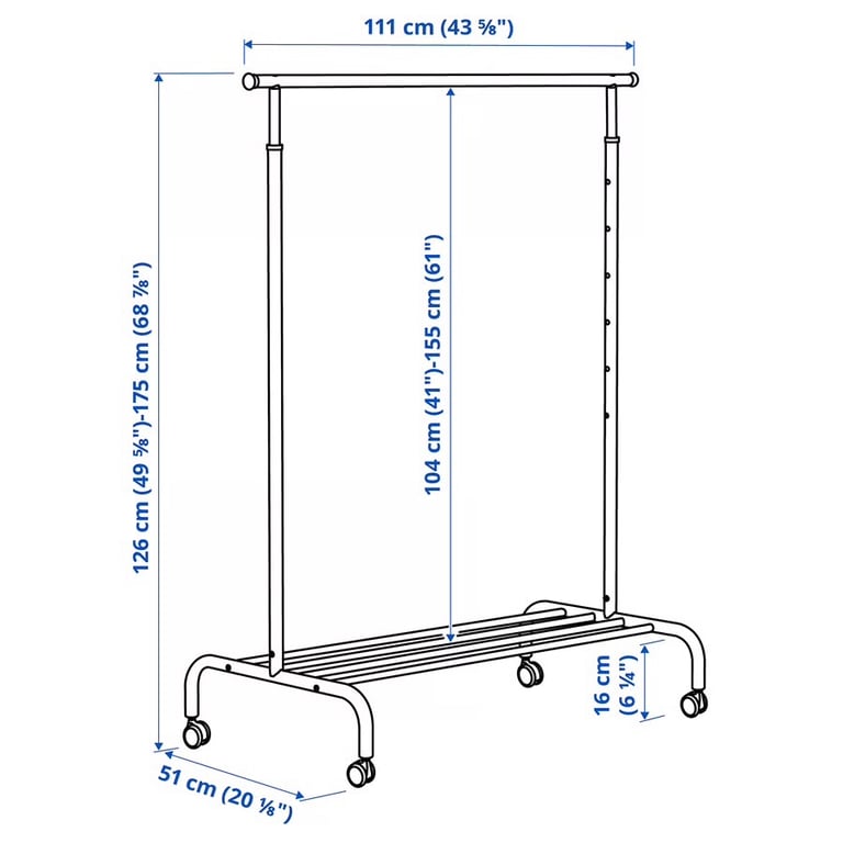 2x IKEA clothing rail