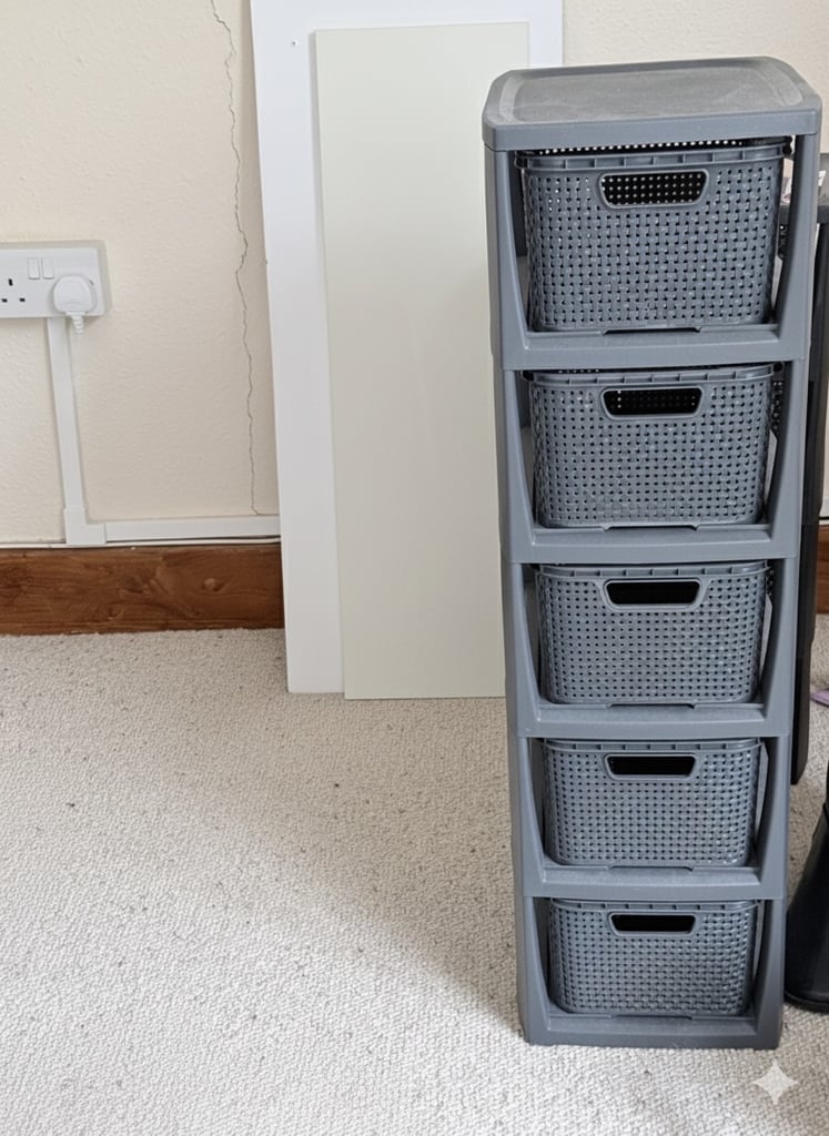 image for Grey Rattan 5 Drawer Storage