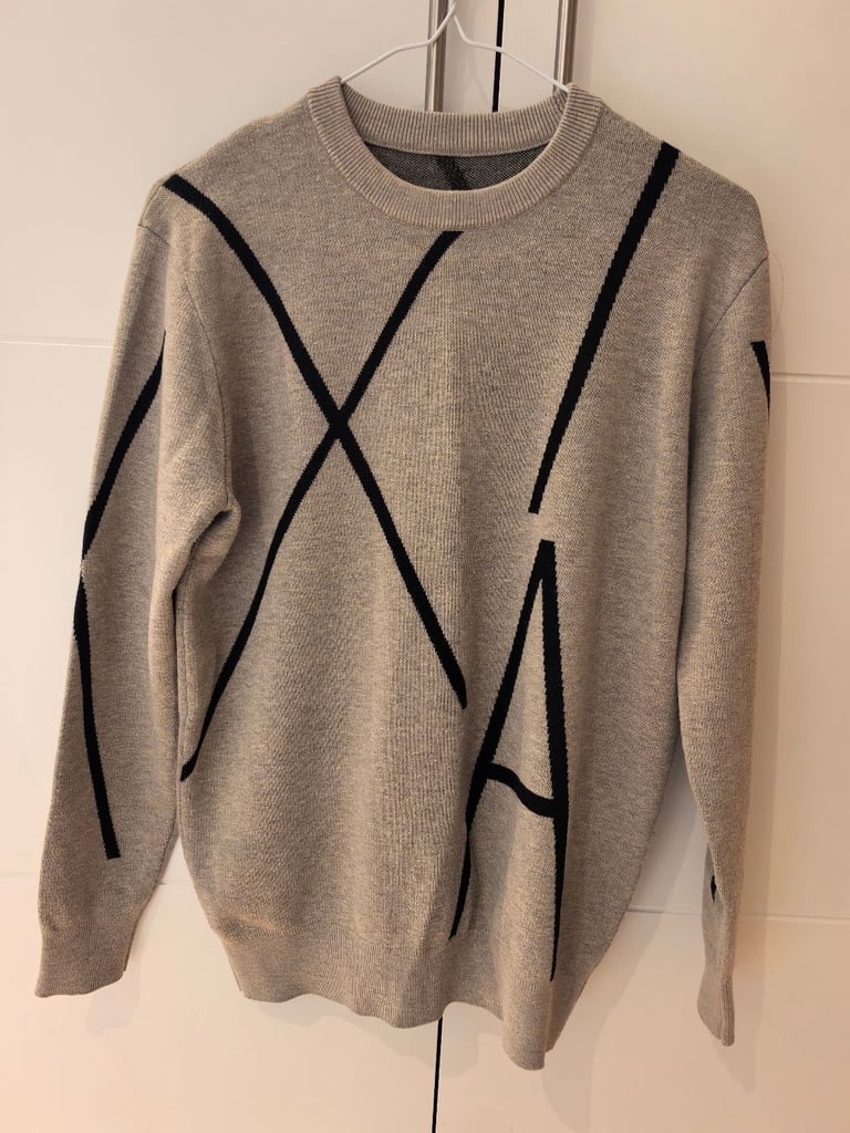 image for Men’s Knitted Sweater, Size S – Beige, Warm & Stylish