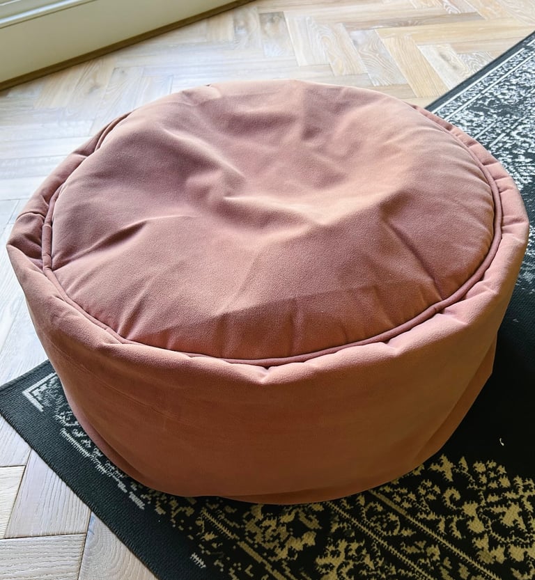 Pink Velvet Pouffe / Ottoman / Footrest 