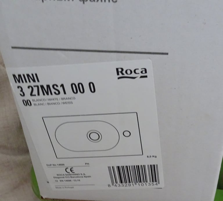 Roca Mini 1 Door Vanity Unit & Basin 450mm - Gloss White -  BRAND NEW still in BOX