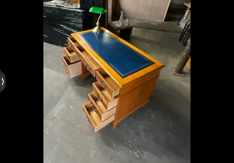 image for A rare blue skiver desk in very good condition 