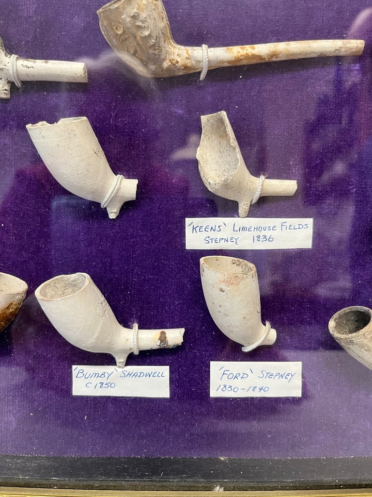 Clay smoking pipes. 