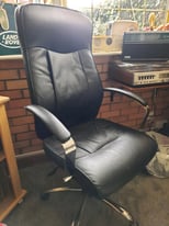 Leather black office chair