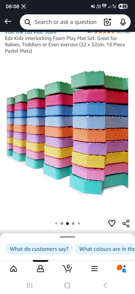 50 Square play mats multiple colors