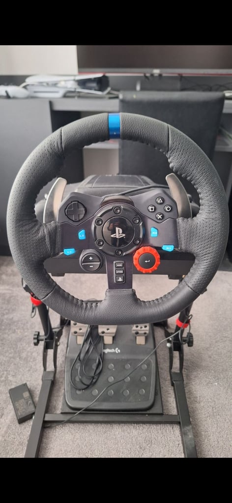 Gaming wheel, pedals and stand