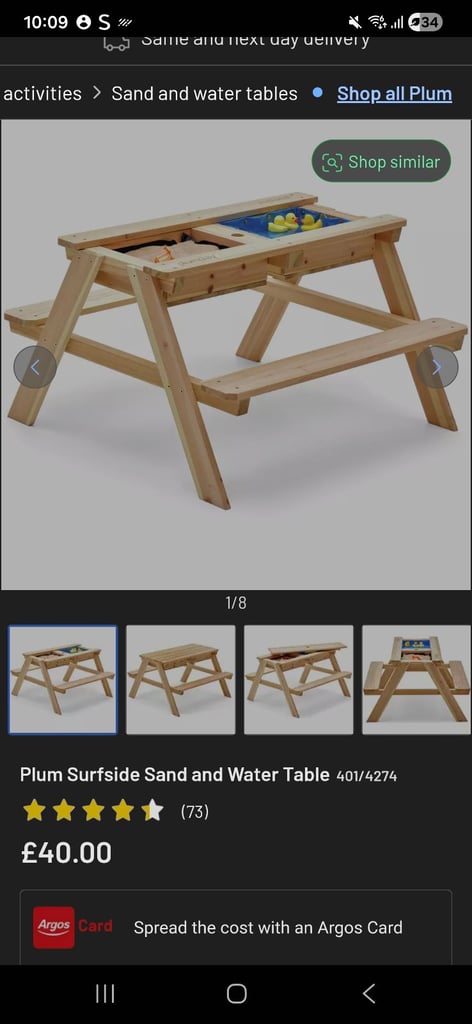 Sand and water bench for kids 