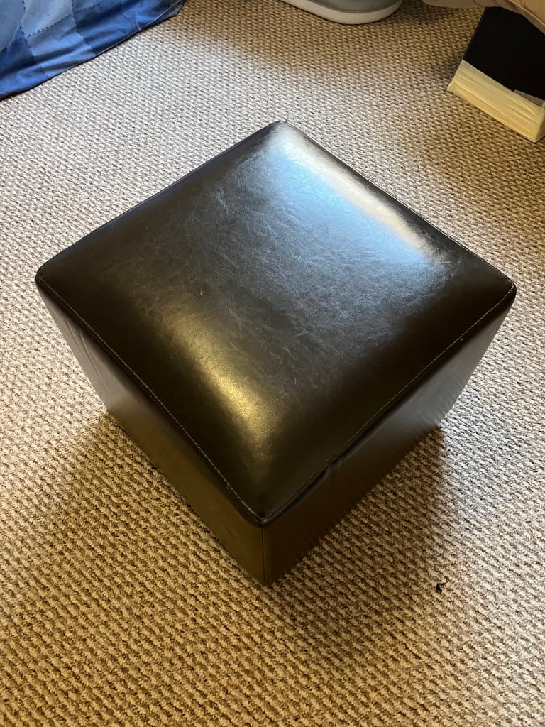 Brown Faux Leather Foot Rest/Stool