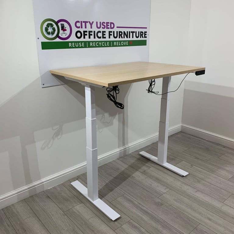 Used Office Furniture! ♻️ Pro Electric Sit-Stand Desk, Dual Motor, Memory Settings