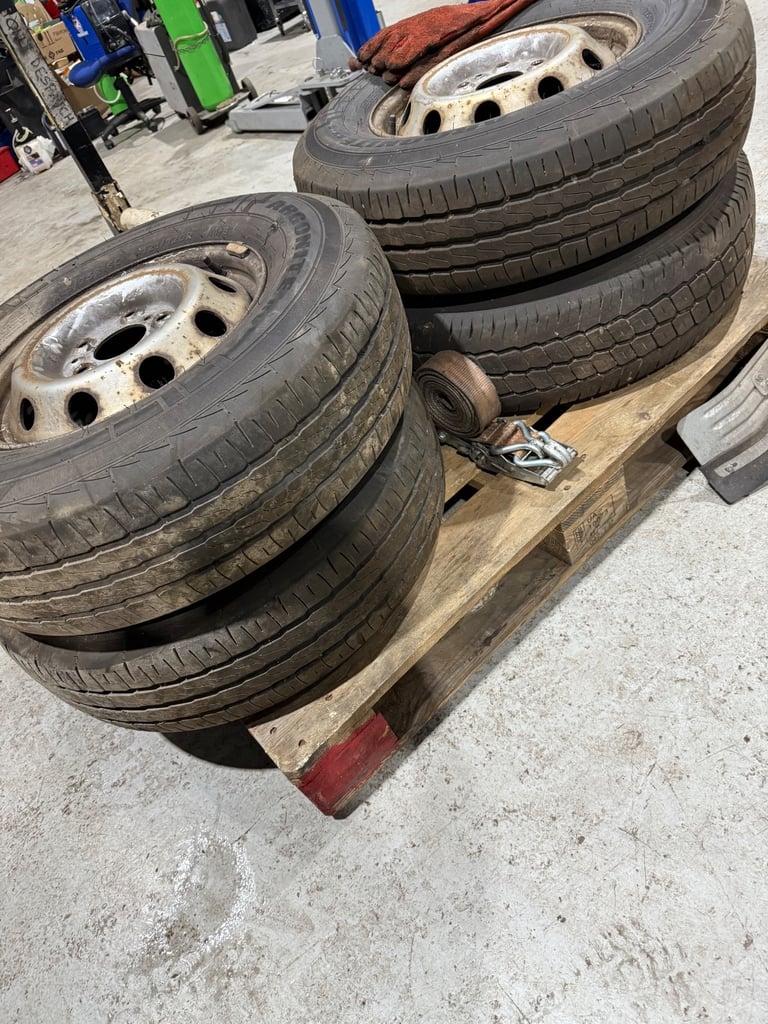 Four wheels and tyres from Peugeot boxer van 225 75 16c 212/120R 