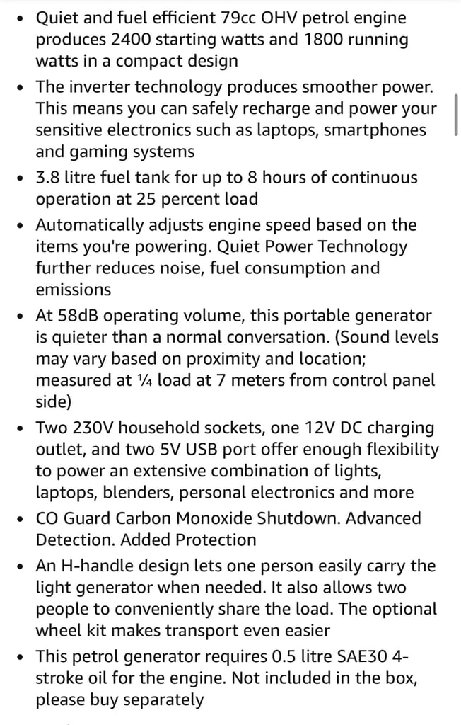 Petrol generator 