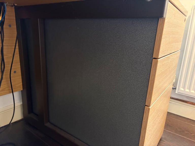 Office desk, side drawers and storage unit
