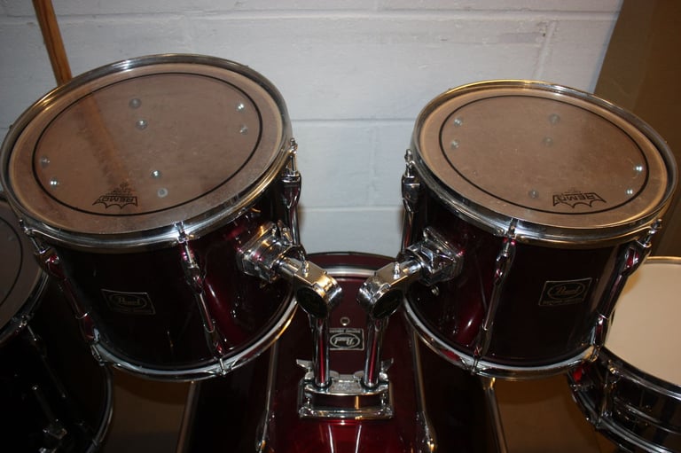 Pearl Export Wine Red 5 Piece Refurbished Drum Kit ~ 22in Bass ~ Hardware Included ~ £450 ono