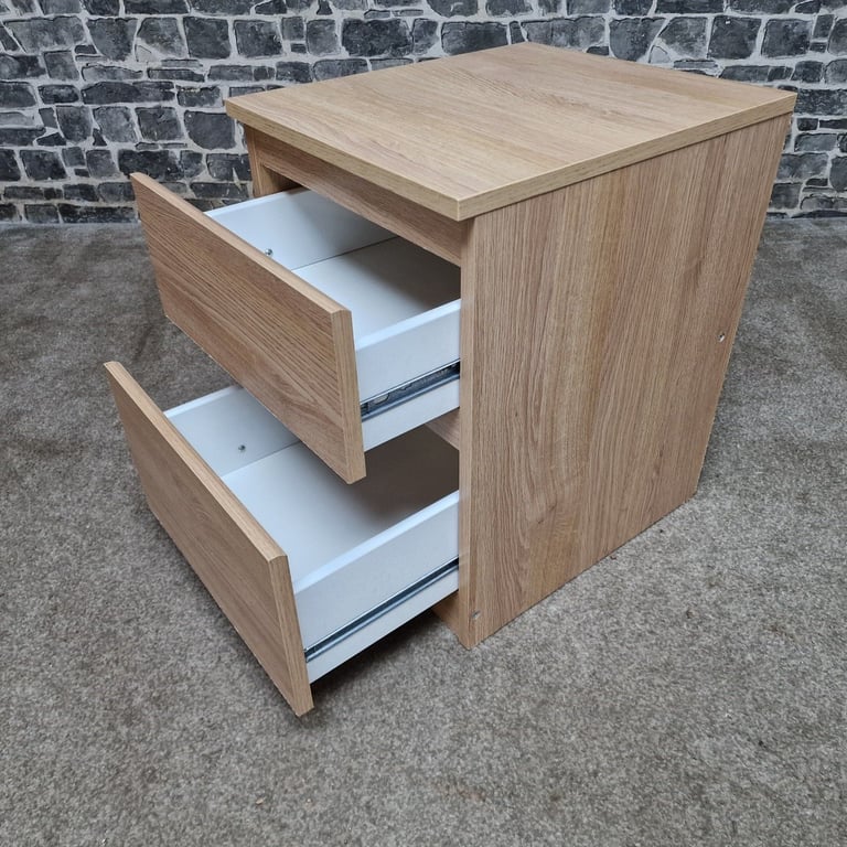 Small Veneer 2-Drawer Cabinet