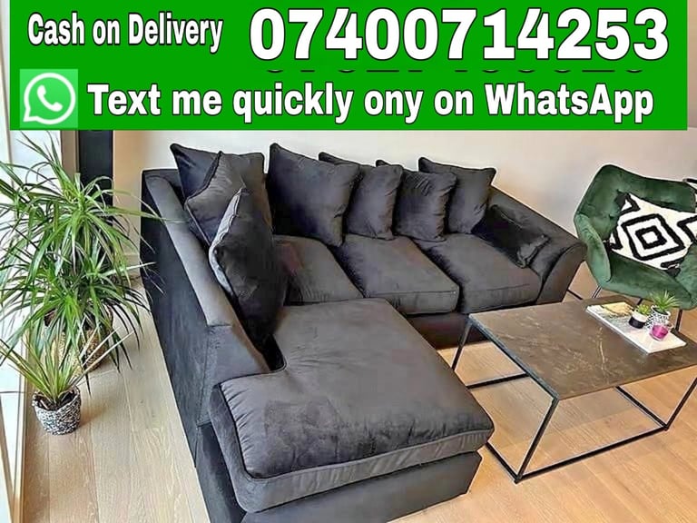 image for Luxury Jumbo Cord Sofas - Corner & 3 Seater 2 Seater Sofa Set