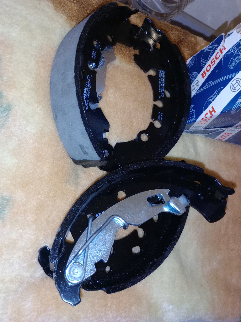 Brand new rear brake shoes.