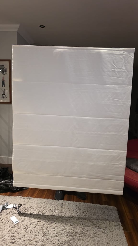 image for Deluxe Roman Blind Paleo Linen Vintage Cream - as new 