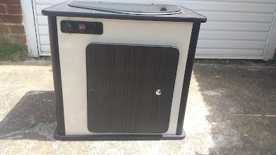 Camper van sink and gas burner hob with 2x USB and cigarette lighter style charging ports