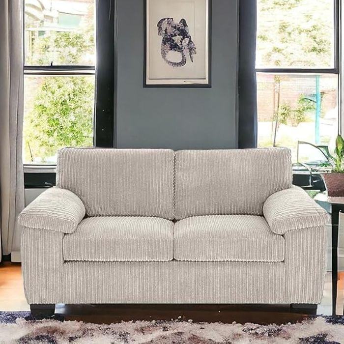 Brand New Sofa Set - Thomes Full Back Jumbo Cord L Shape Corner OR 3+2 Seater Sofa - Cream