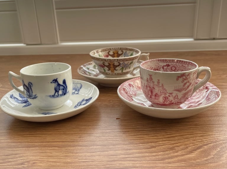 Vintage children’s tea cups and saucers