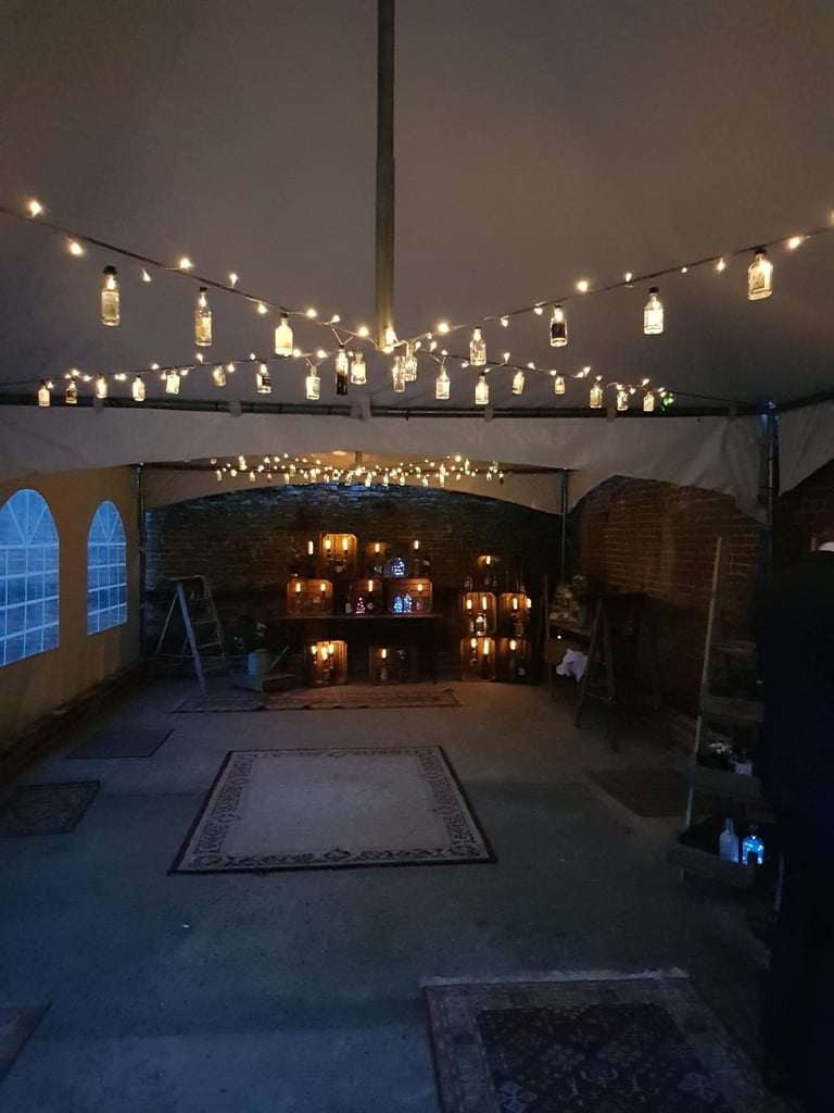 Gin bottle Fairy light string battery operated, made from Gin miniature bottles