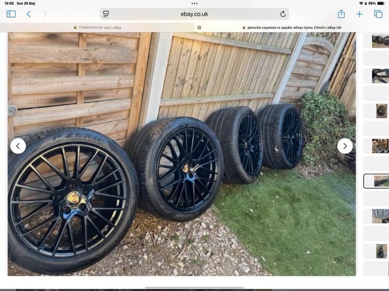 Porsche cayenne r/s spyder alloys tyres 21 inch