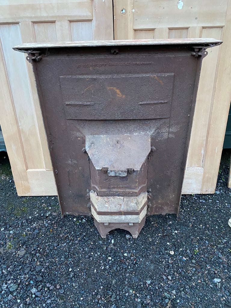 Edwardian Coalbrookdale cast iron fireplace 