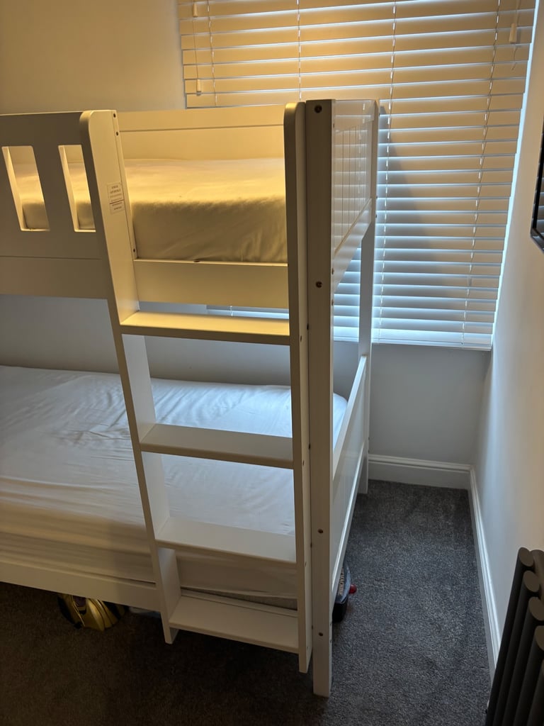White Wooden Bunk Beds 