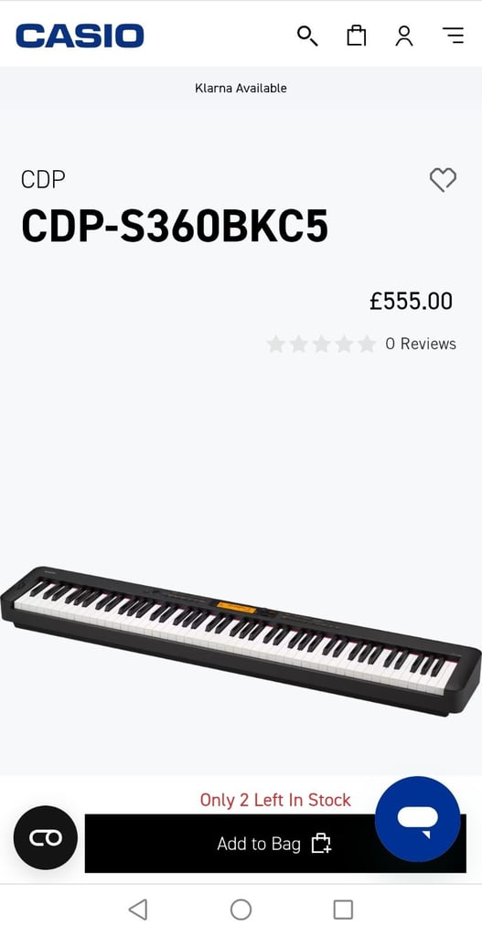 Casio CDP-S350BKC5 full 88 keys weighted hammer action Digital Piano