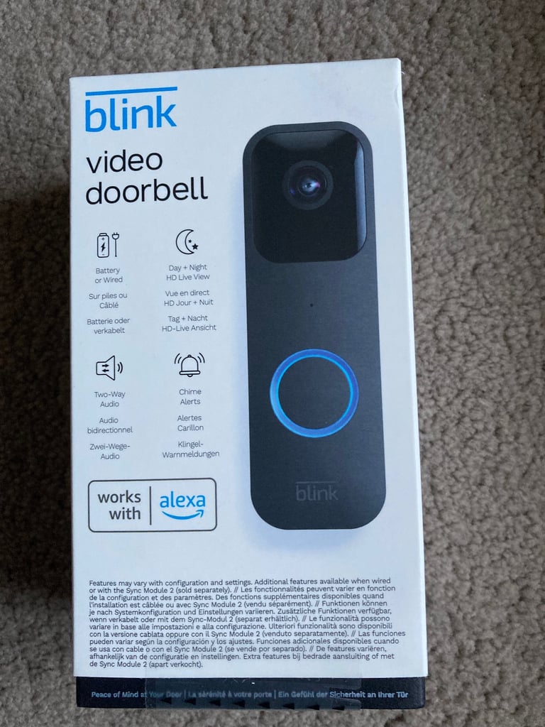 Blink doorbell, Brand new, factory sealed, HD video, two way talk, works with Alexa
