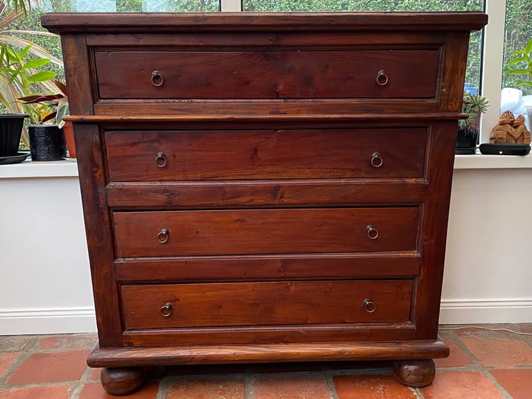 image for Art deco style vintage solid mahogany chest of drawers 