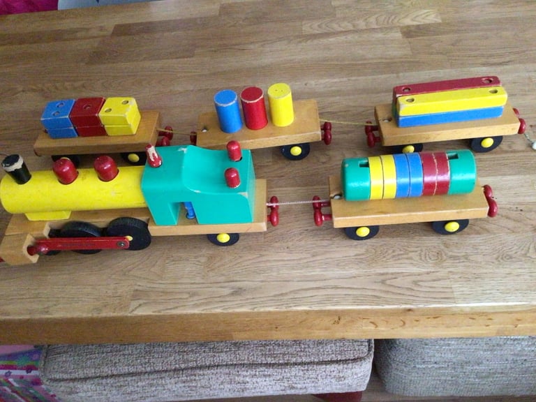 Vintage Kids Wooden Train Etc.