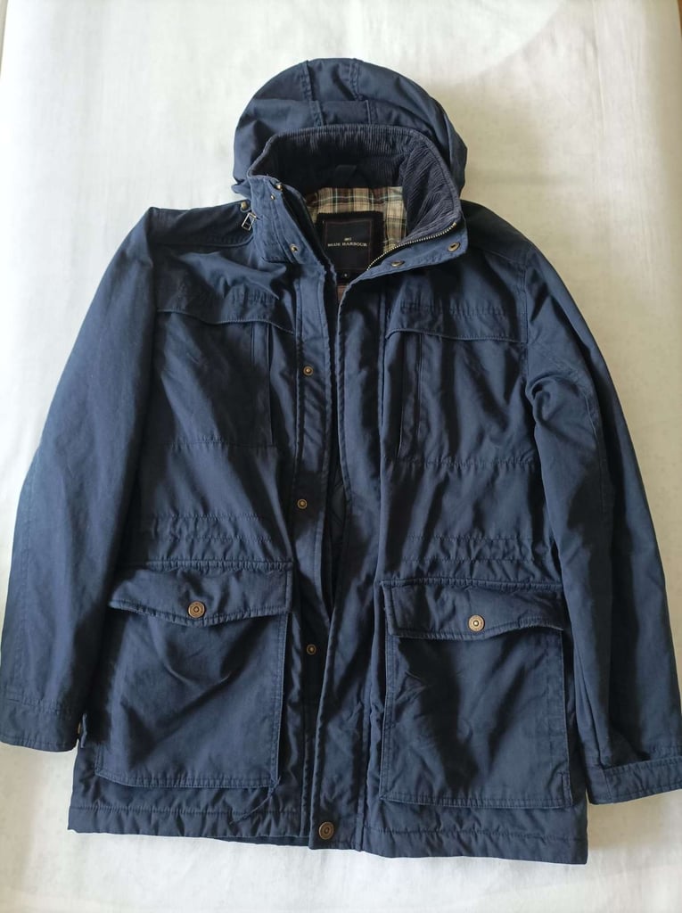 image for MENS BLUE HARBOUR PADDED COAT JACKET WITH HIDEAWAY HOOD