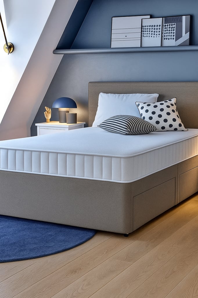 image for Luxury Divan Bed with Deep Drawers and Elegant Headboard for Contemporary Homes