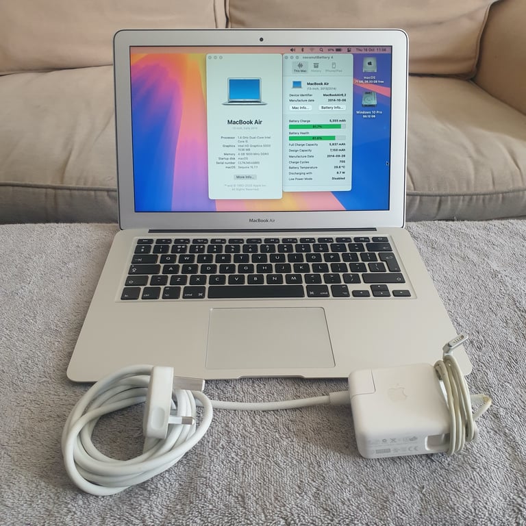  MacBook Air - Like New, Charger, macOS Sequoia, Windows 10, MS Office