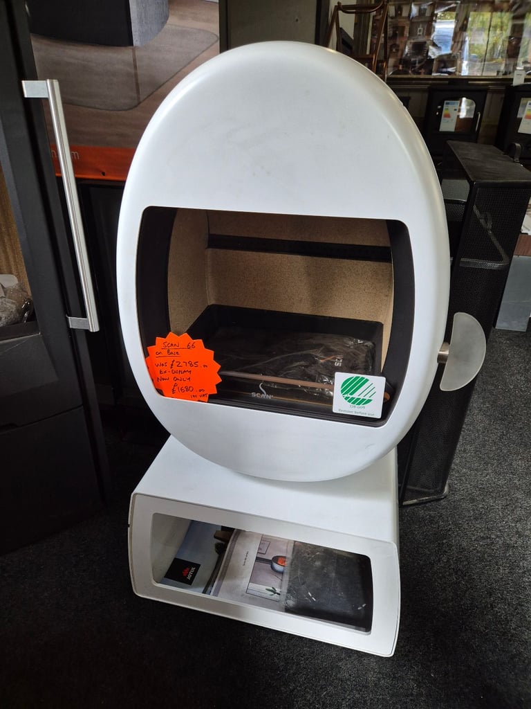 image for Scan 66 white woodburner on base