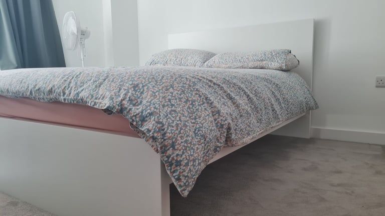 image for Ikea Malm High Double Bed Frame - White - 
