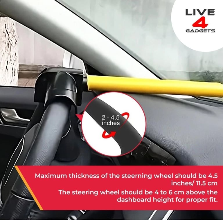 image for Vehicle steering wheel lock, anti theft, heavy duty