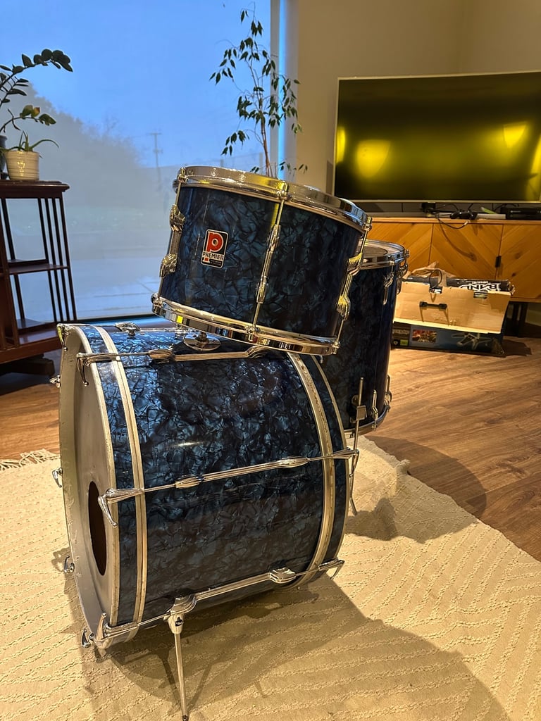 1960s Premier Blue Pearl Drums Various Sizes 